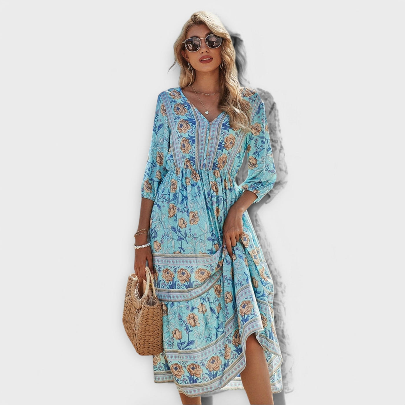 Xandra - Sukienka w Kwiatowy Wzór