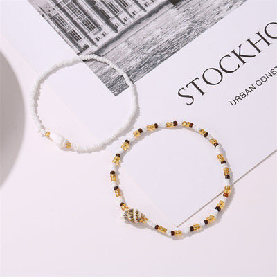 Bransoletka boho z perłami "Zachód Słońca" – Elegancka i naturalna