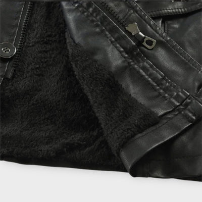 Elegancka Skórzana Kurtka Motocyklowa Długa