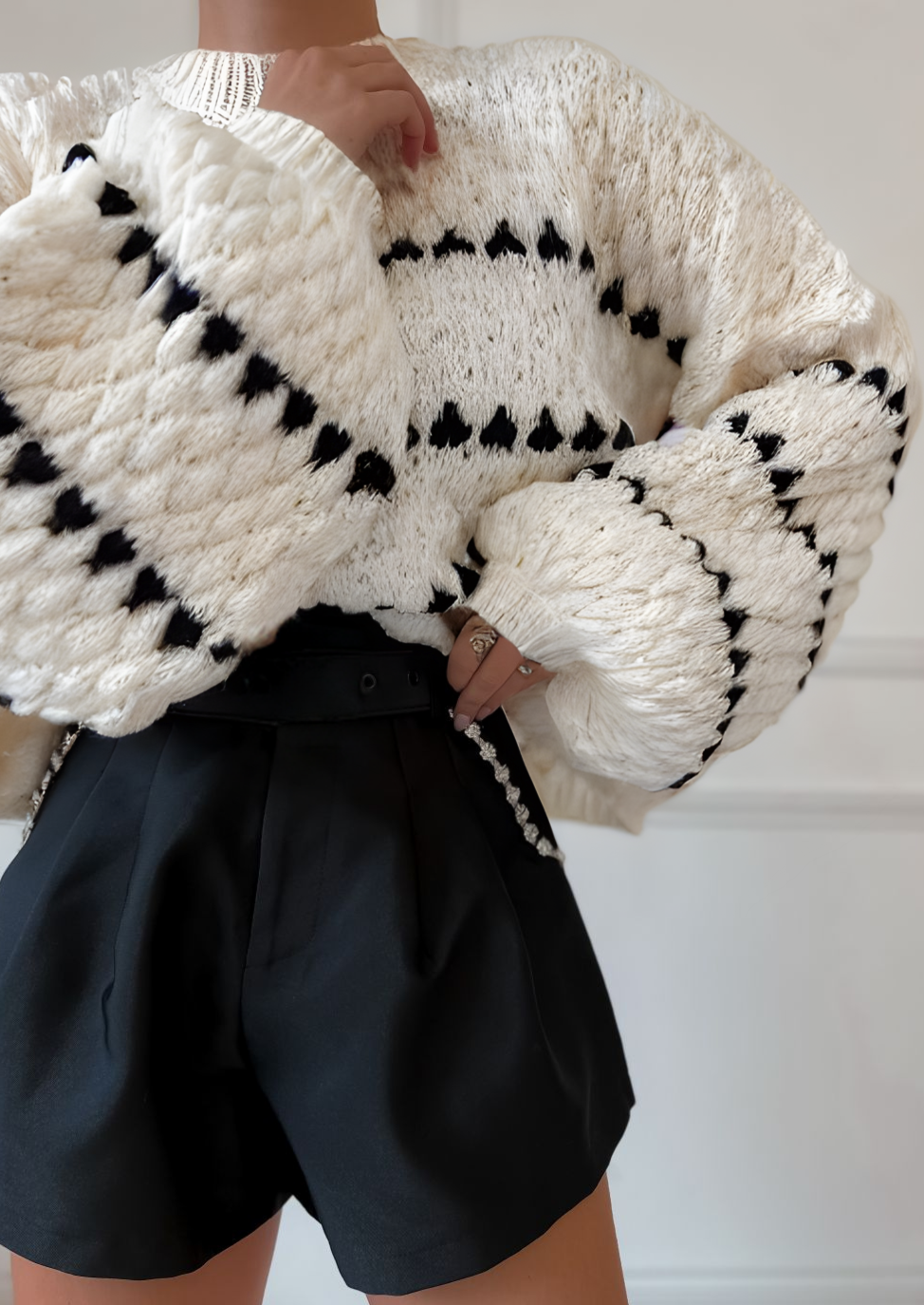 Soraya | Sweter z Bufiastymi Rękawami