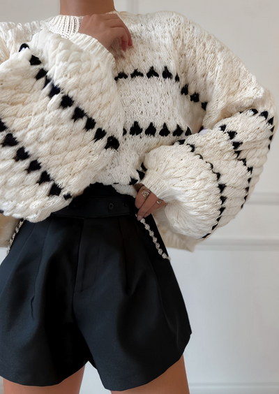 Soraya | Sweter z Bufiastymi Rękawami