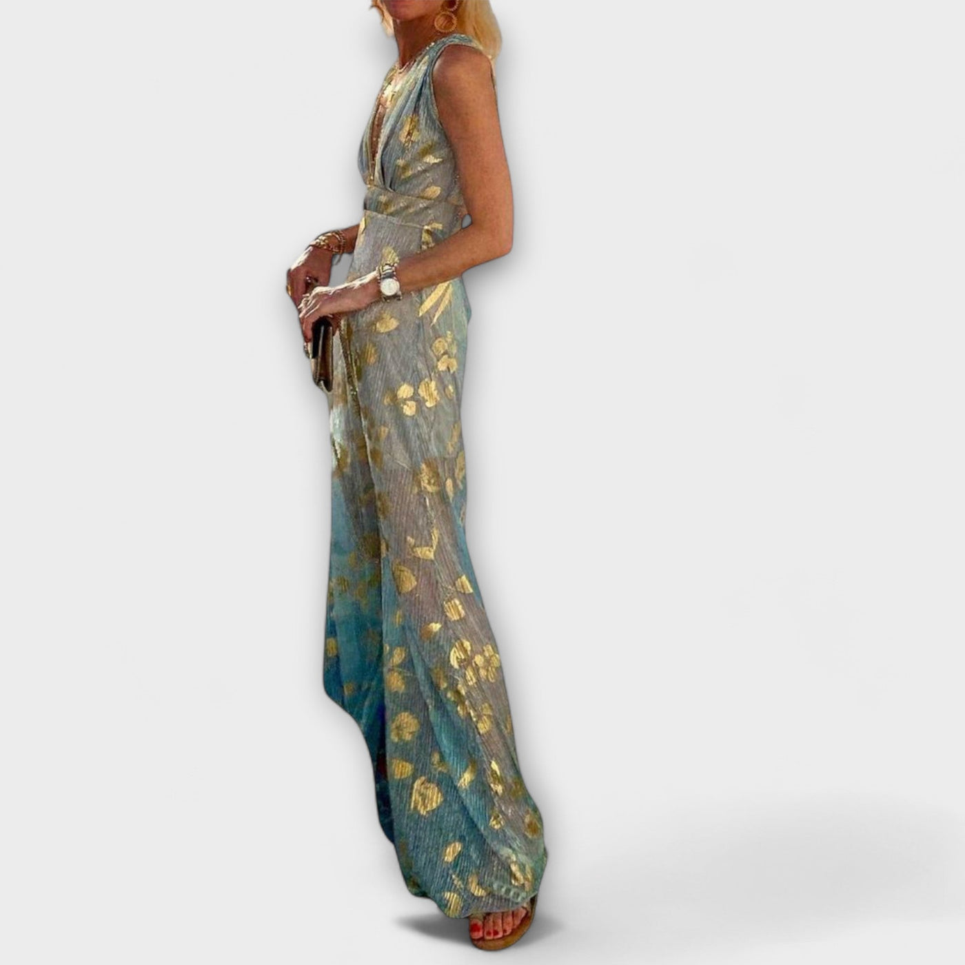 Sukienka z dekoltem w serek z cekinami