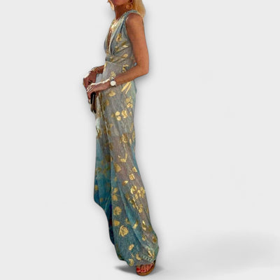 Sukienka z dekoltem w serek z cekinami