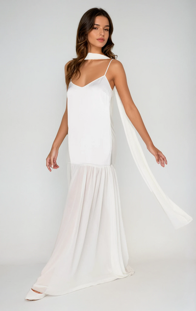 Przezroczysta Sukienka Maxi - Szal