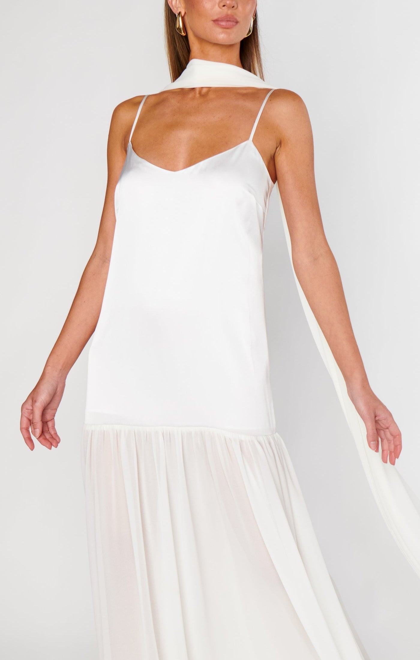 Przezroczysta Sukienka Maxi - Szal