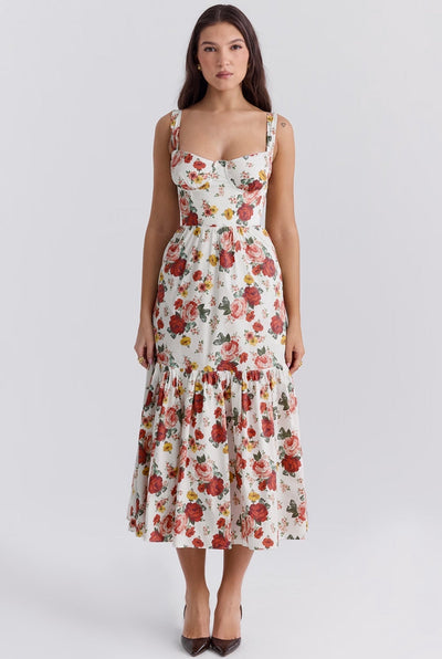 Kwiatowa Sukienka Midi - Marielle