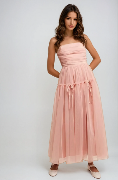 Anastazja | Sukienka Maxi z Siatki