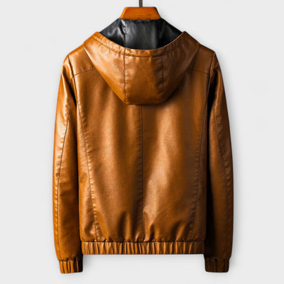 Kurtka z Eko-Skóry z Kapturem