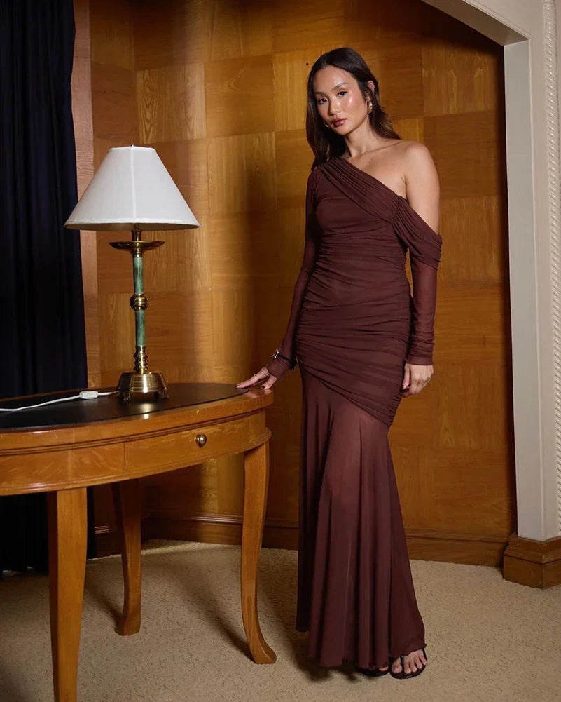 Sukienka Maxi z Jednym Ramiączkiem