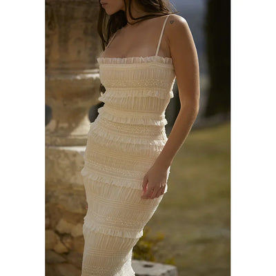 Vintage Ruched Maxi Dress