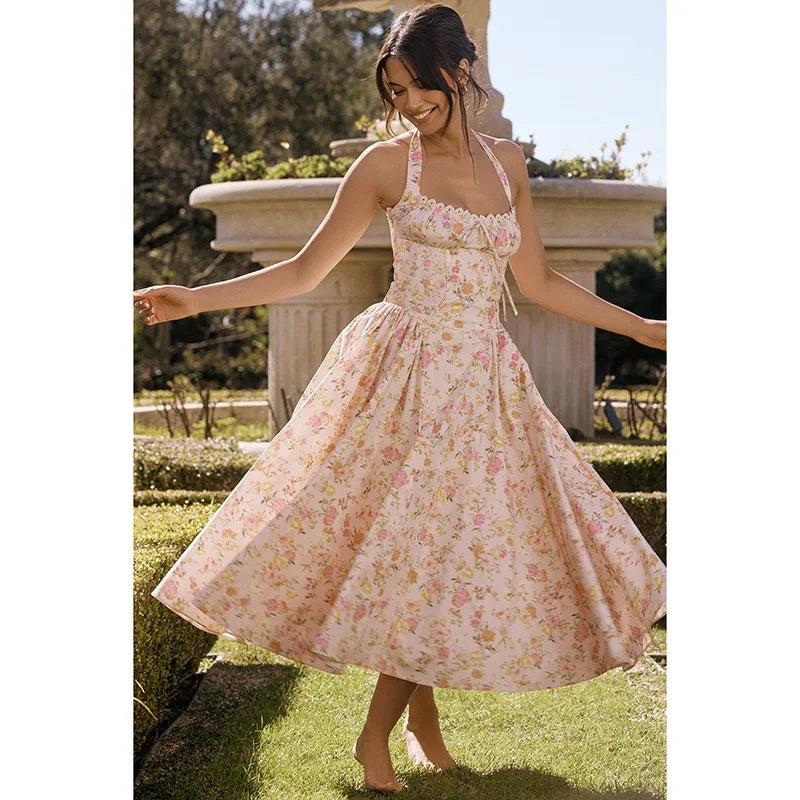 Kwiatowa Sukienka Midi