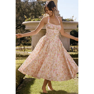 Kwiatowa Sukienka Midi