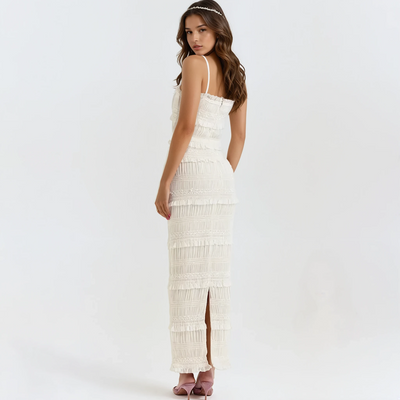 Vintage Ruched Maxi Dress