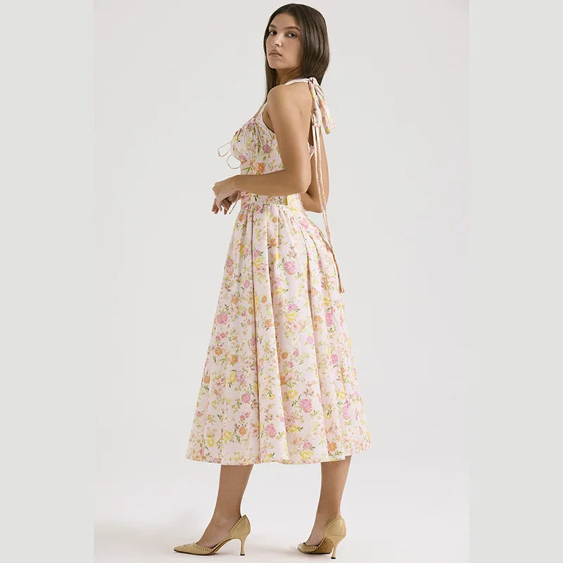 Kwiatowa Sukienka Midi