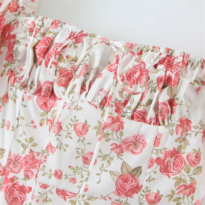 Kwiatowa Sukienka Midi z Rozcięciem - Adalyn