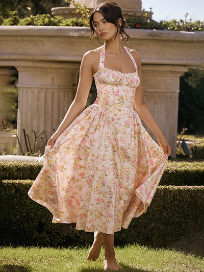 Kwiatowa Sukienka Midi