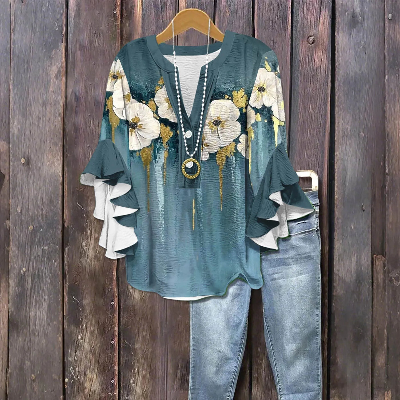 Elegancka Bluzka na Luźne Wyjście - Luźny Krój