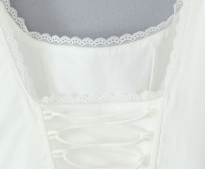 Sukienka Midi z Koronkowym Gorsetem