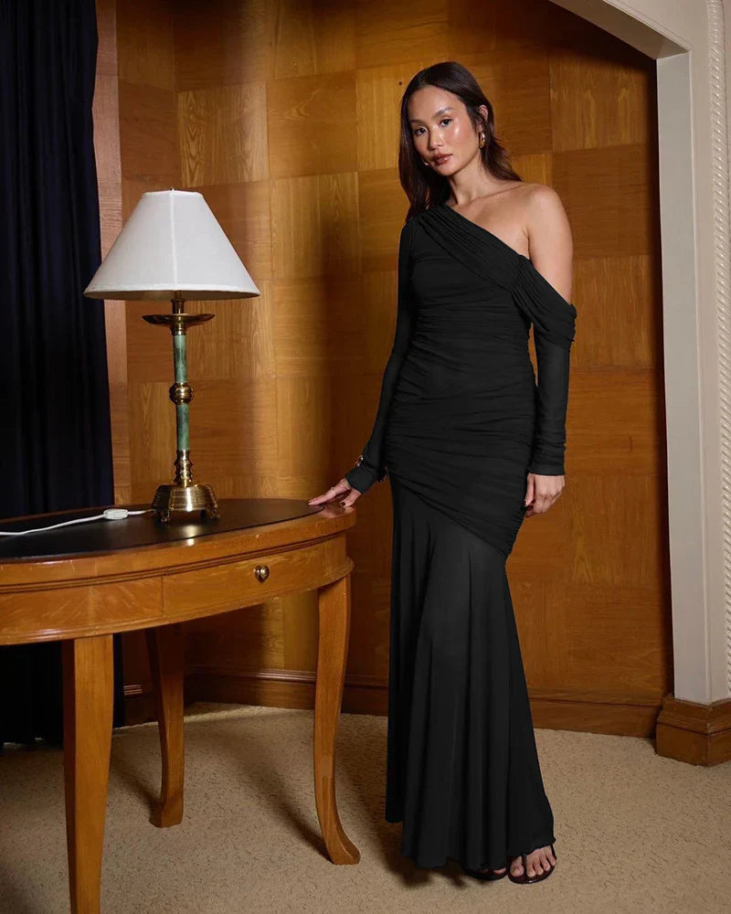 Sukienka Maxi z Jednym Ramiączkiem