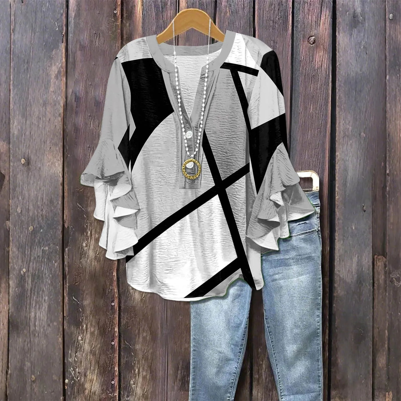 Elegancka Bluzka na Luźne Wyjście - Luźny Krój