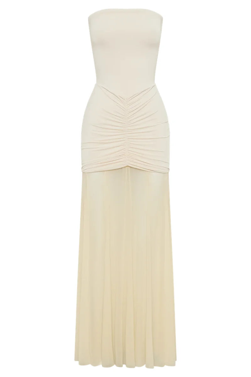 Jaide | Sukienka Maxi z Odkrytymi Ramionami