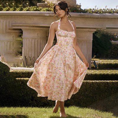 Kwiatowa Sukienka Midi