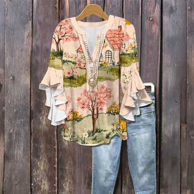 Elegancka Bluzka na Luźne Wyjście - Luźny Krój